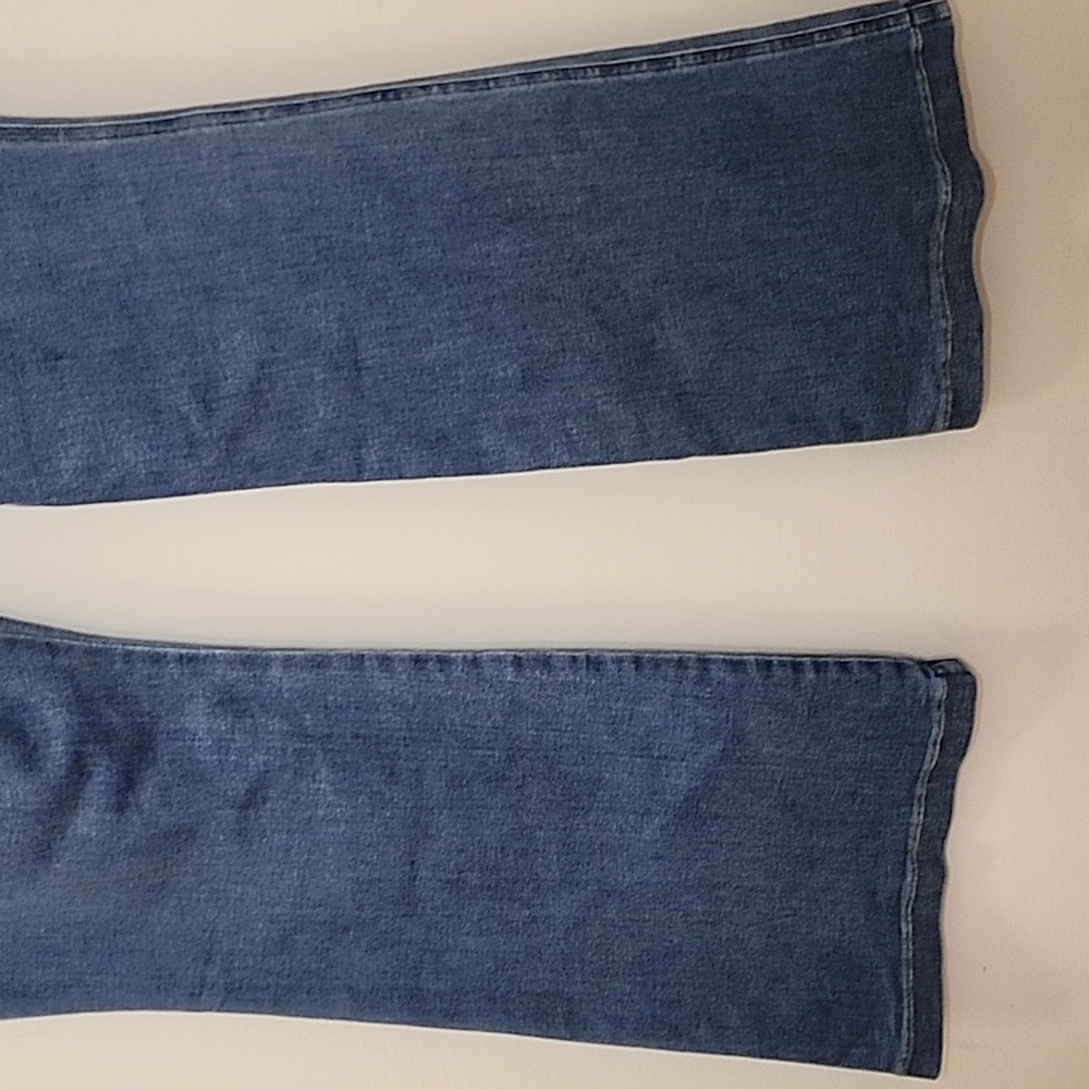 SPANX JEANS High-Rise Flare Authentic Blue Meduim Blue Strechable Pants Size XL - Picture 13 of 16